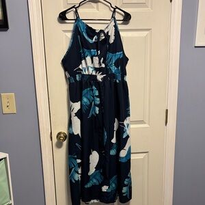 Blue Tropical Maxi Dress